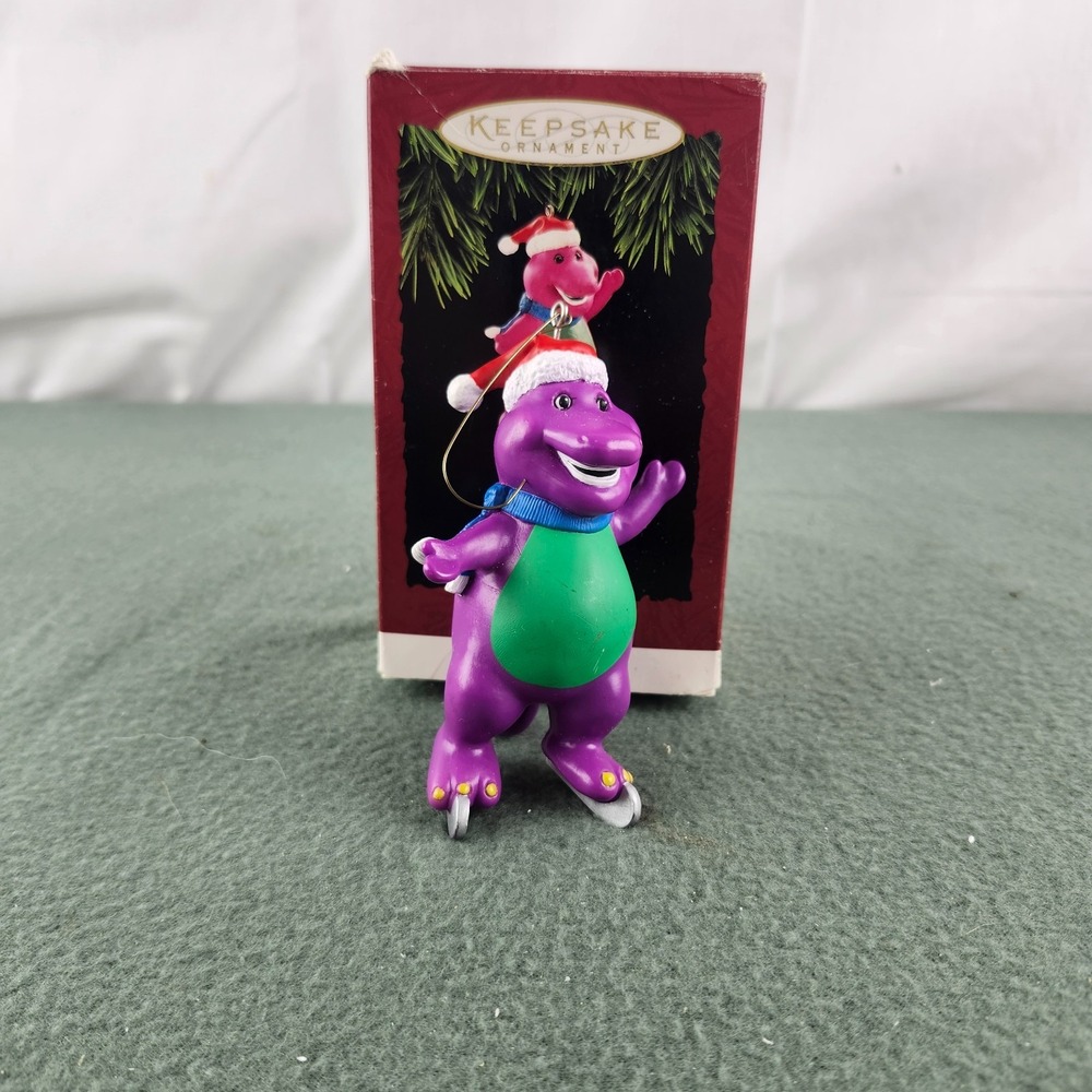 1994 Barney The Dinosaur Hallmark Ornament Ice Skates The Lyons Group